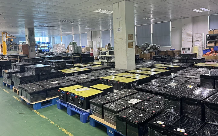 Battery packs staged in the existing Mottcell factory photograph