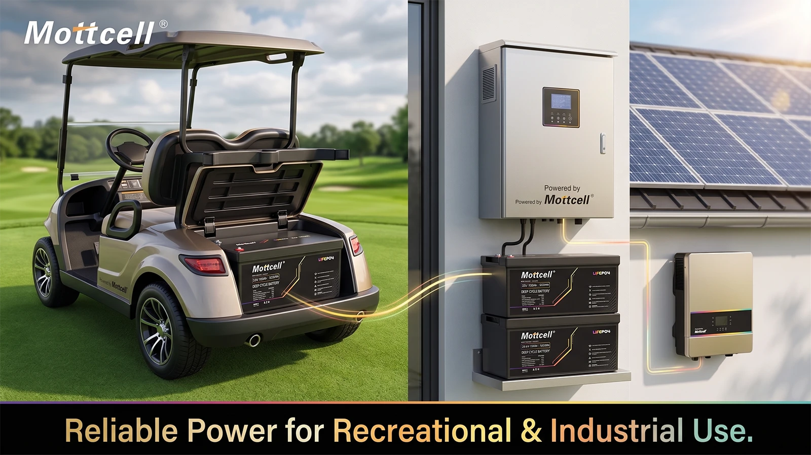 Versatile application of reliable power 24V 100Ah battery packs in modern golf carts and residential solar energy storage systems