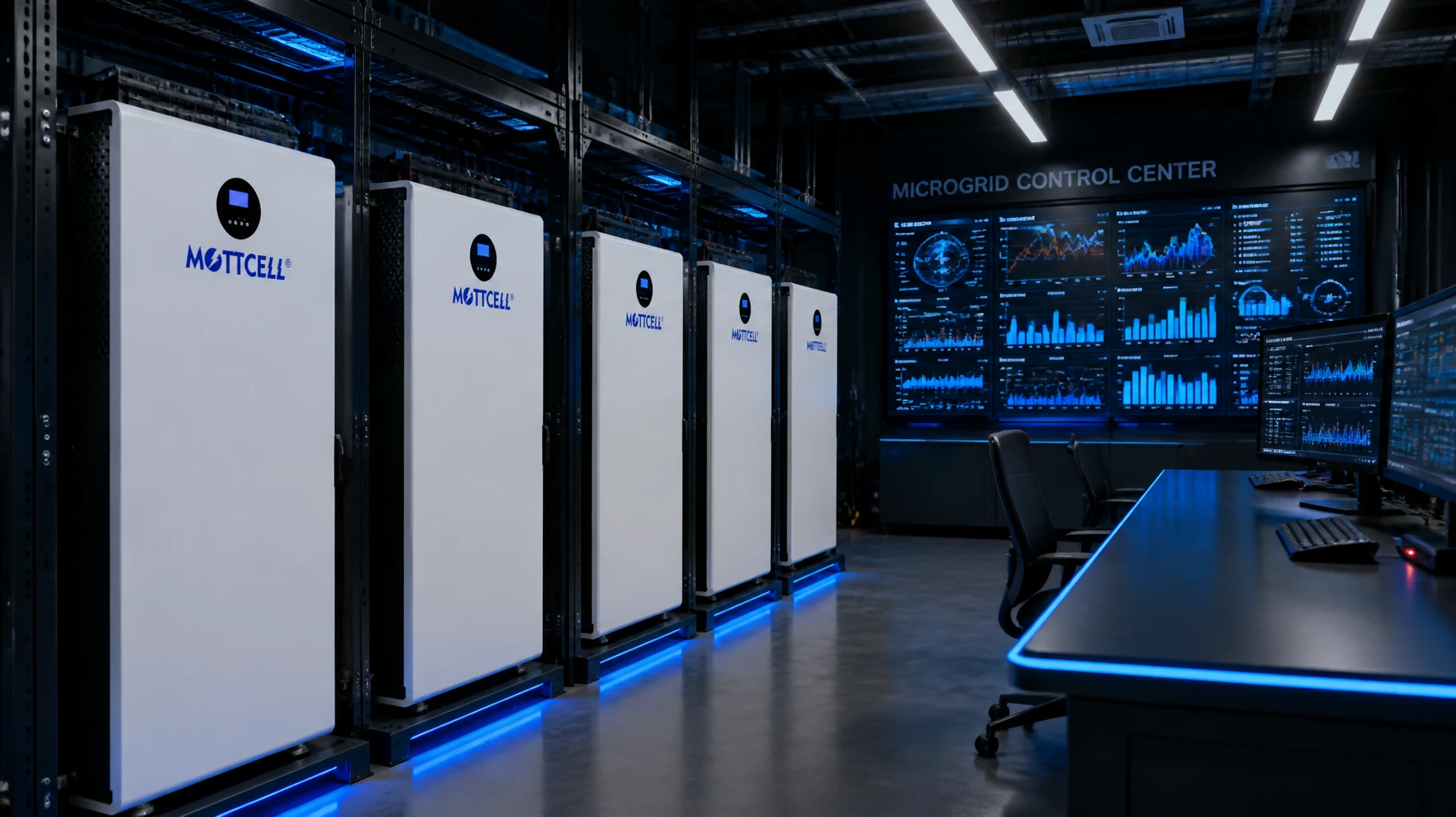 Industrial-grade HESS 16kwh for solar system integration operating inside a modern factory microgrid control room Industrial-grade HESS 16kwh for solar system integration operating inside a modern factory microgrid control room